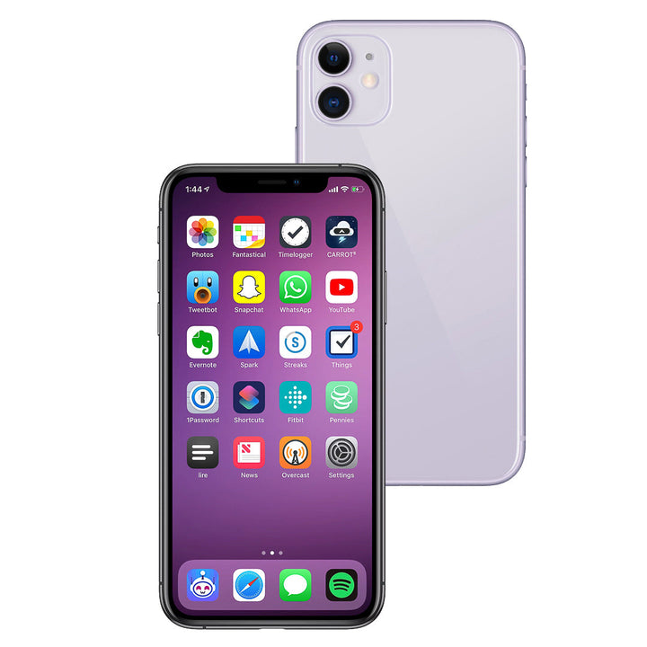Smartphone with app icons displayed on a white background