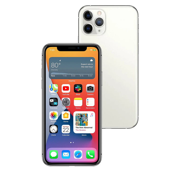 Smartphone displaying app icons with a white background