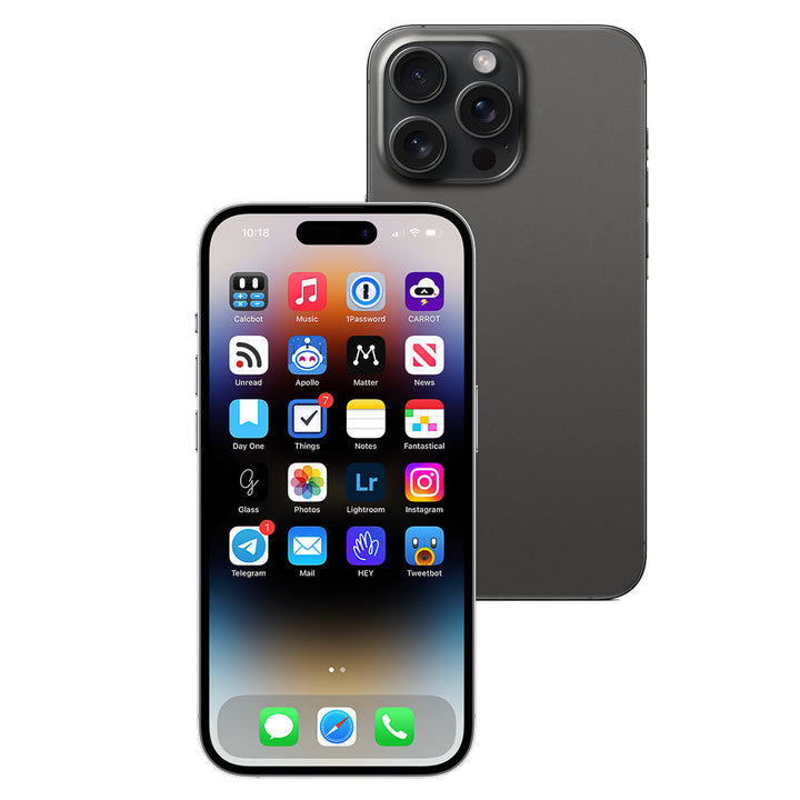 Smartphone with app icons displayed on the screen and another angle showing the back design.